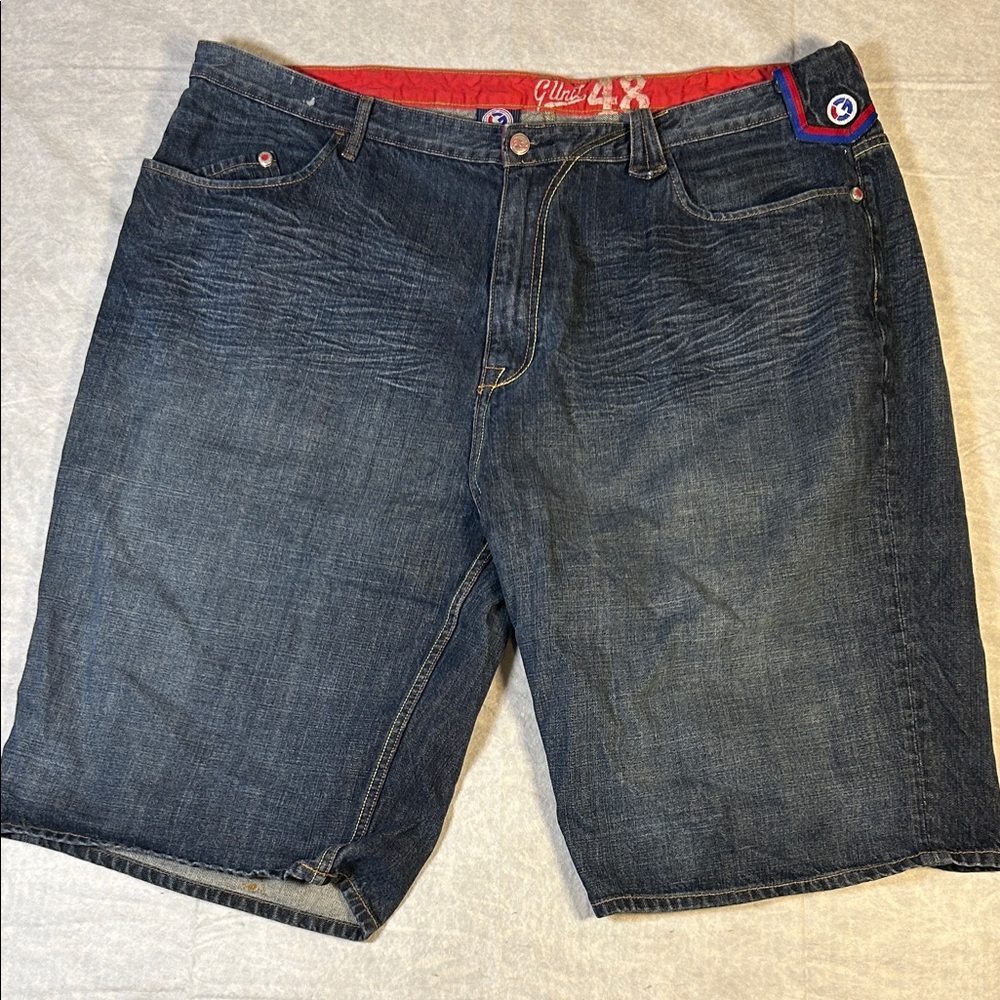 G-Unit The Riot Short Vintage 2004 Baggy Denim Shorts Mens 48B Dark Indigo Blue